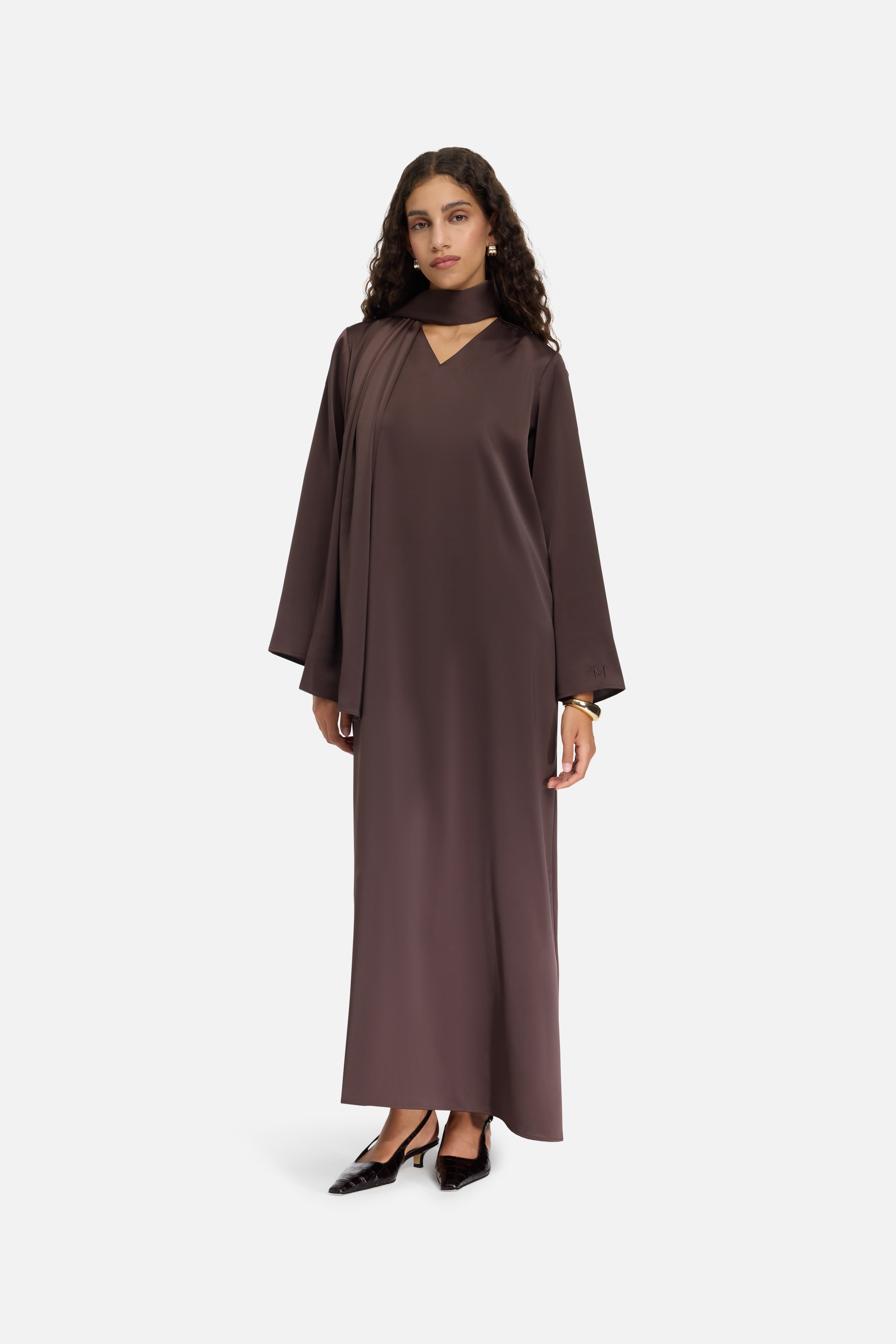Shawl Dress | Dark Brown