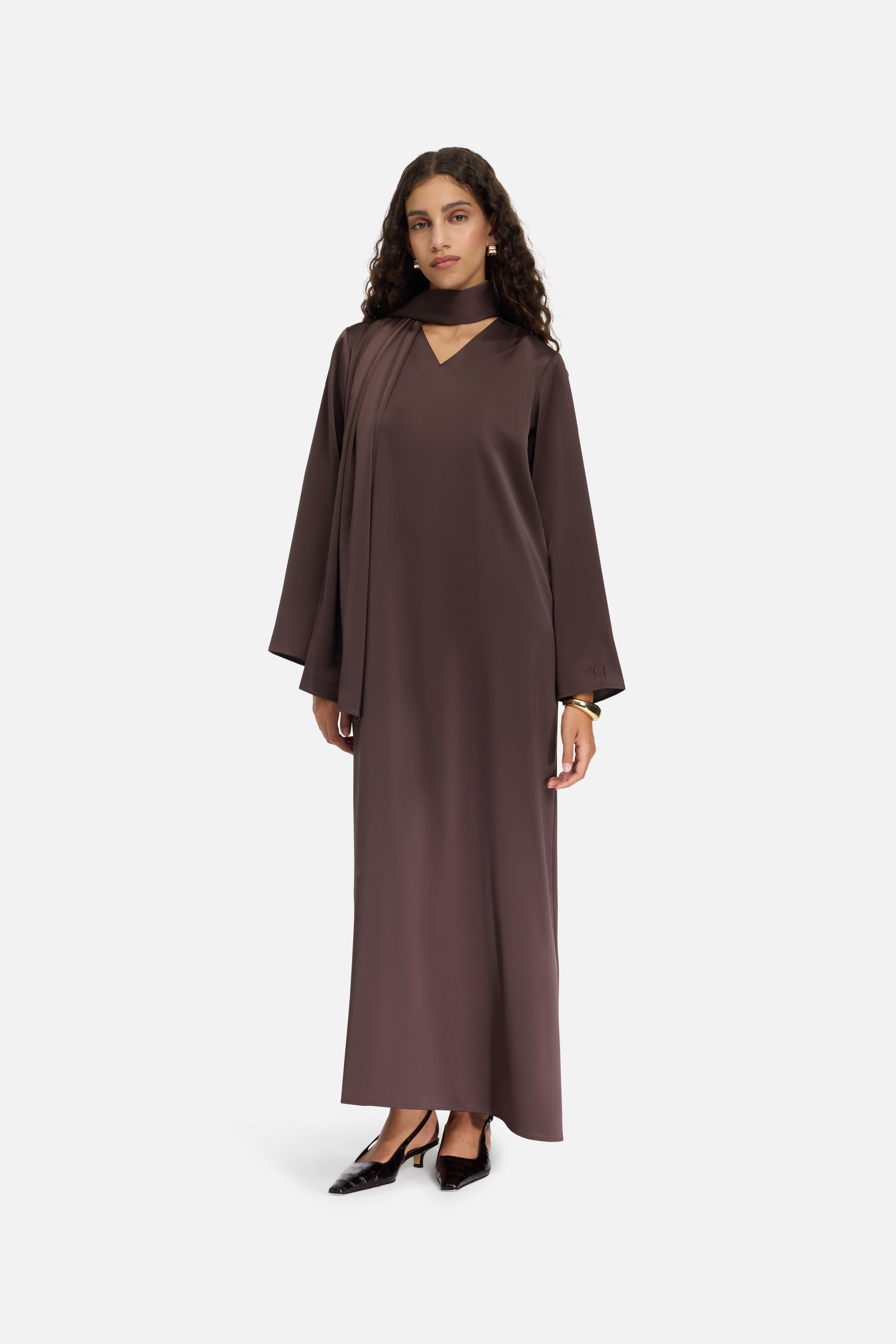 Shawl Dress | Dark Brown