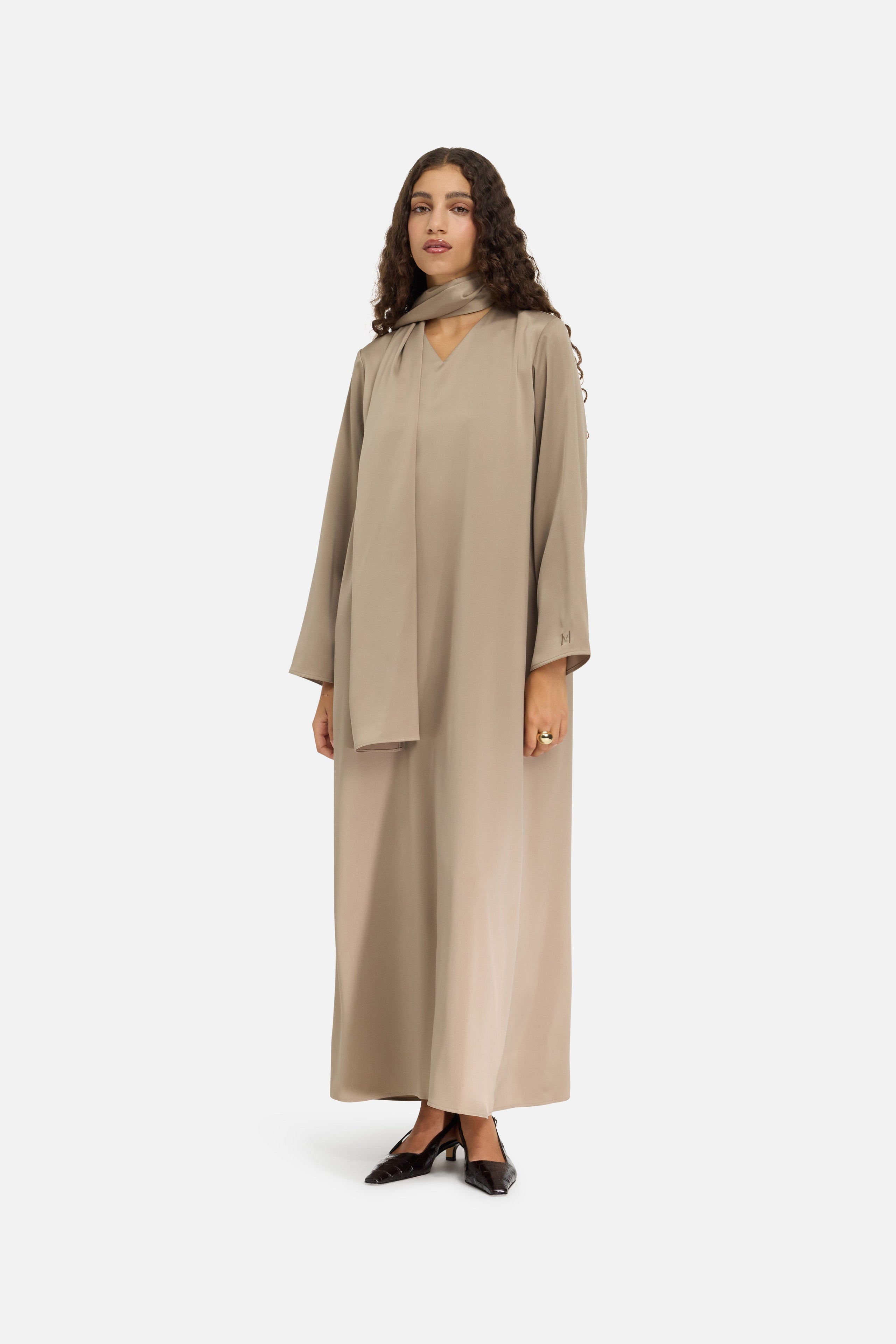 Shawl Dress | Khaki