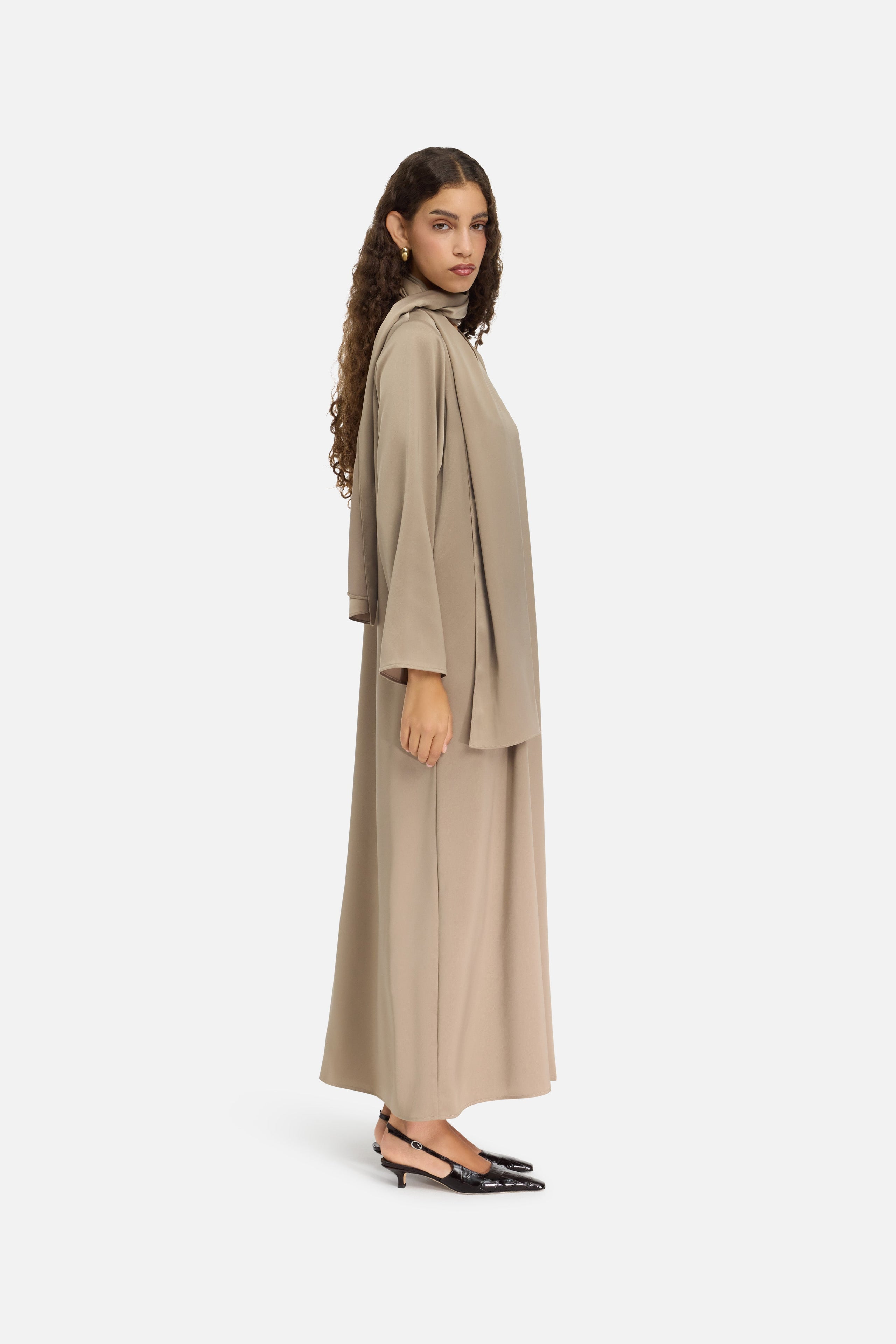 Shawl Dress | Khaki
