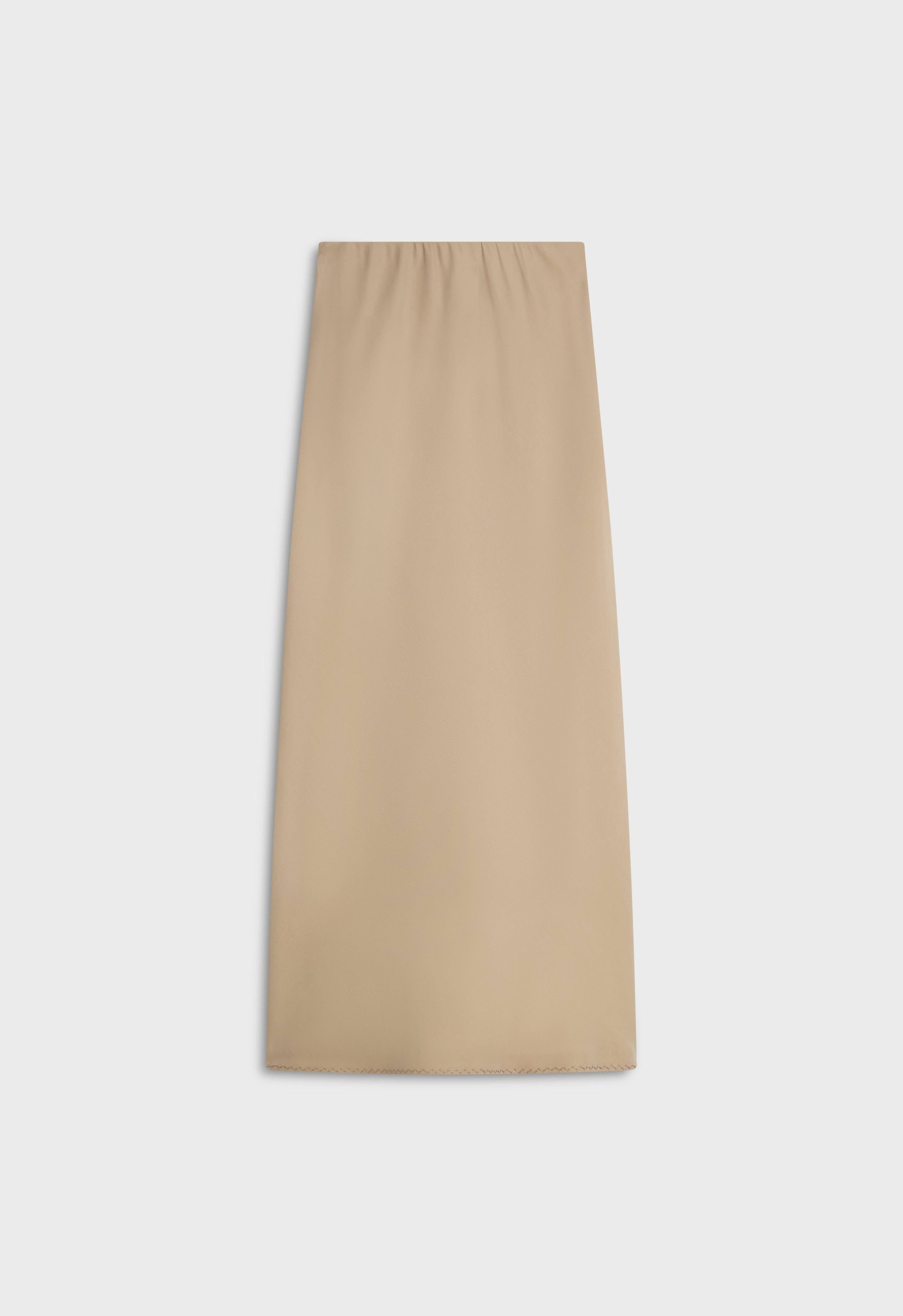 Soft Woven Tailored Skirt | Mocha