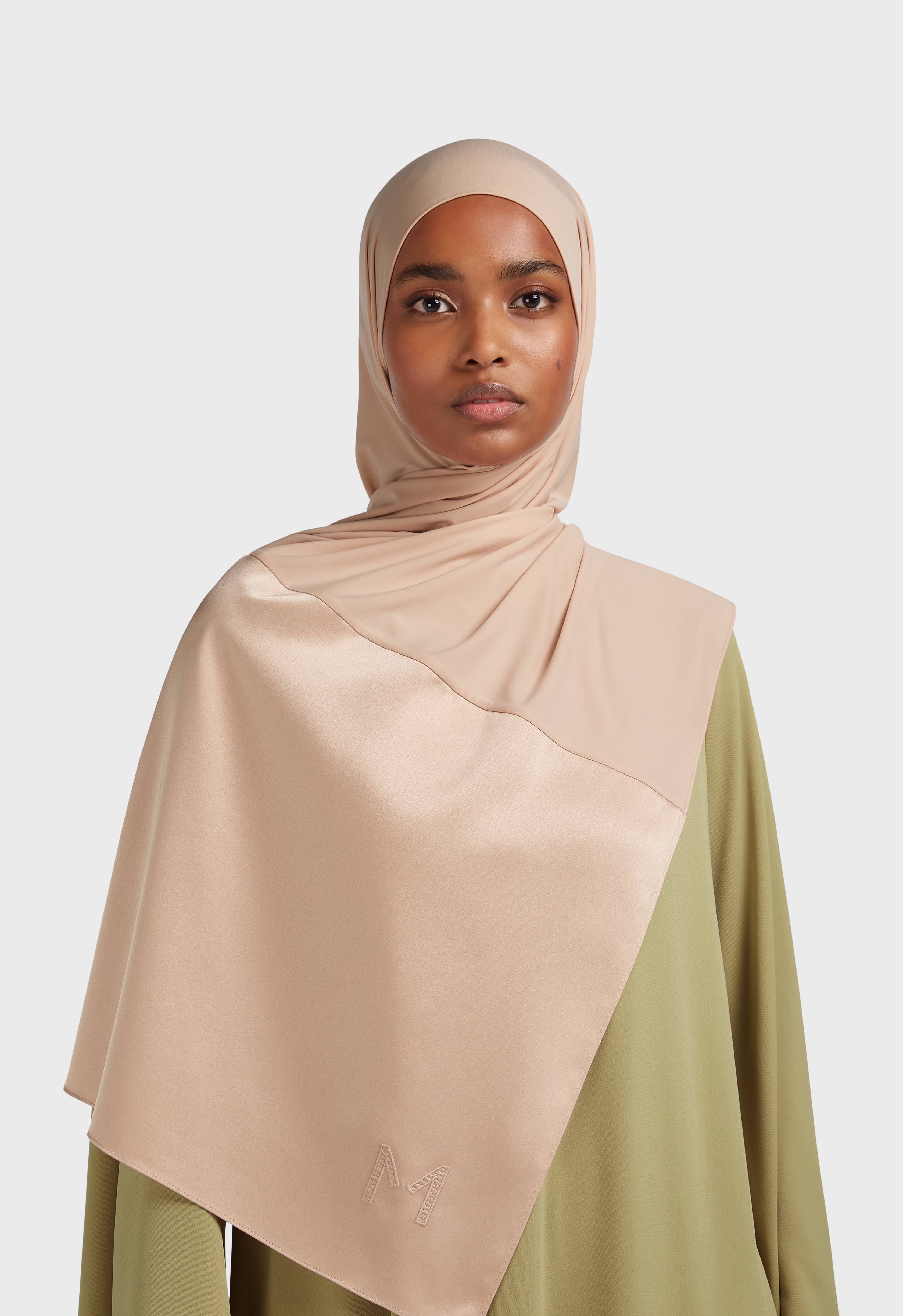 Structured Satin Edge Scarf | Dark Rose