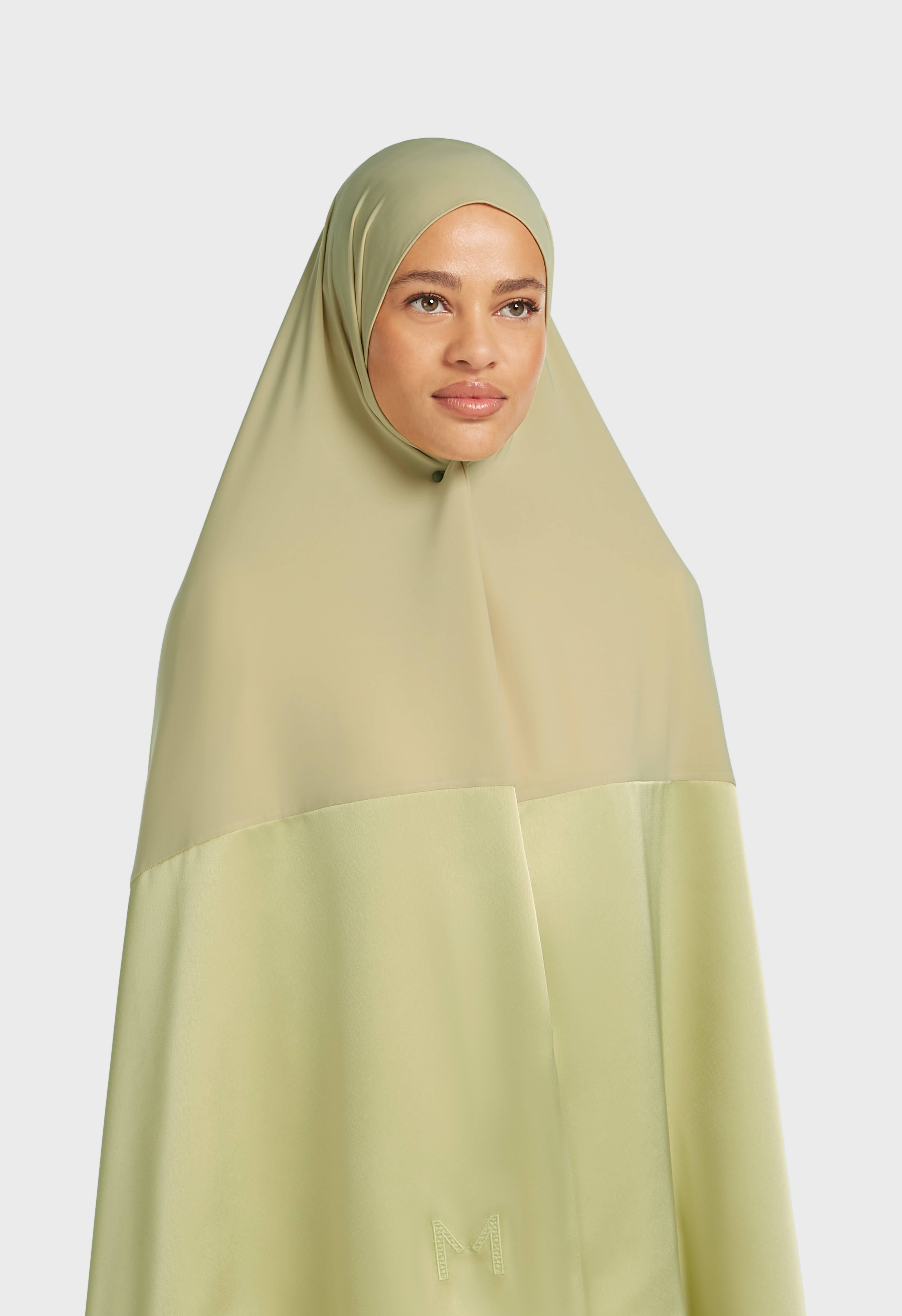 Structured Satin Edge Scarf | Soft Khaki