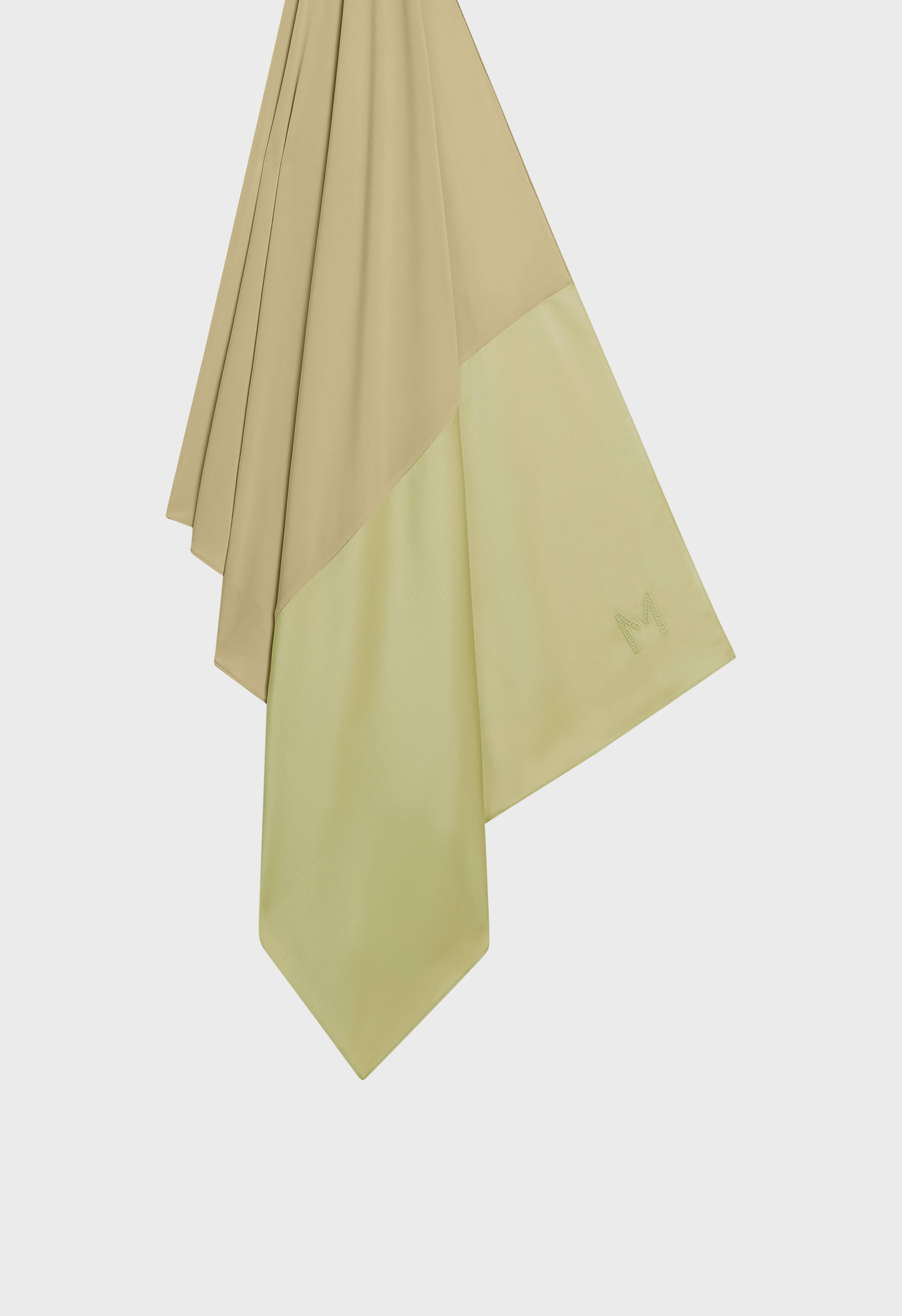 Structured Satin Edge Scarf | Soft Khaki