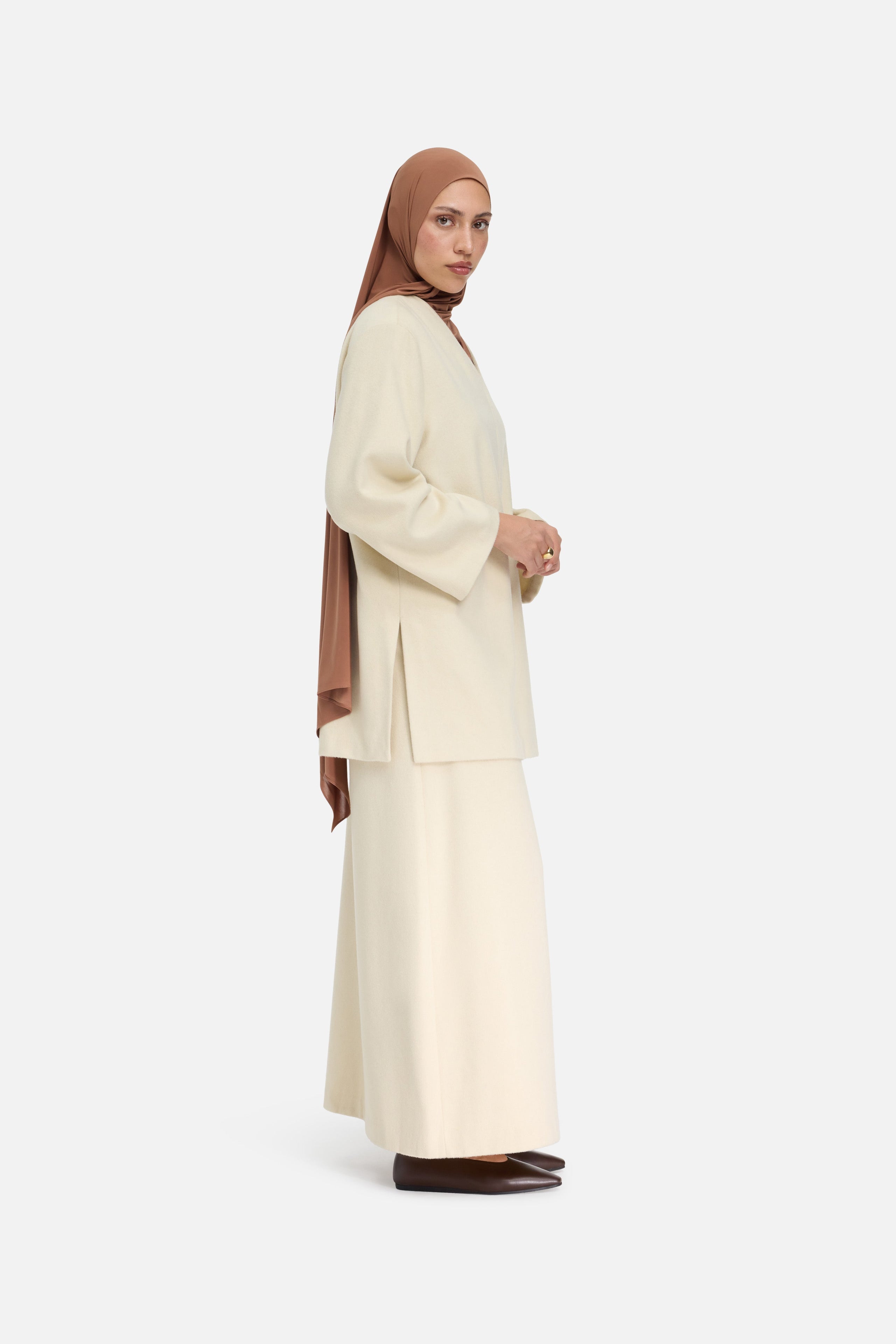 Wool Blend Skirt | Cloud White